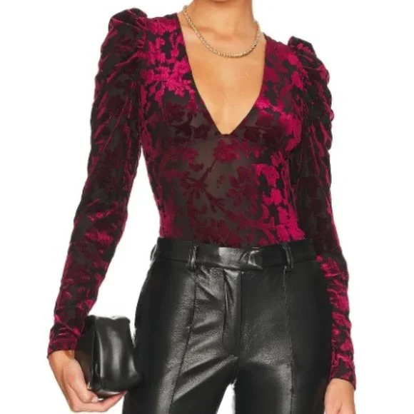 Free People Magic Hour Bodysuit in Midnight Combo Size S - Picture 3 of 8